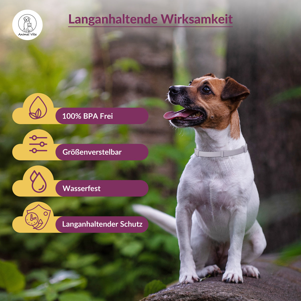 Animal Vita® Premium Zeckenhalsband für kleine Hunde