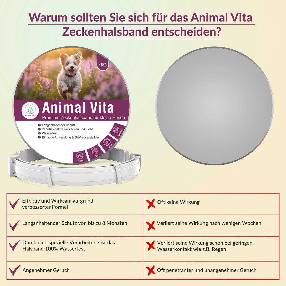 Animal Vita® Premium Zeckenhalsband für kleine Hunde