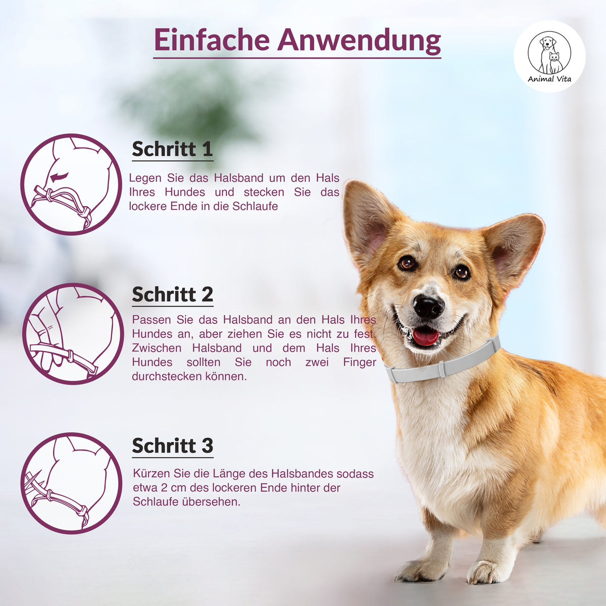 Animal Vita® Premium Zeckenhalsband für kleine Hunde