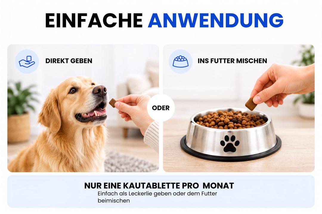 Animal Vita® Kautabletten für Hunde gegen Zecken &amp; Flöhee [3 Monate Schutz]