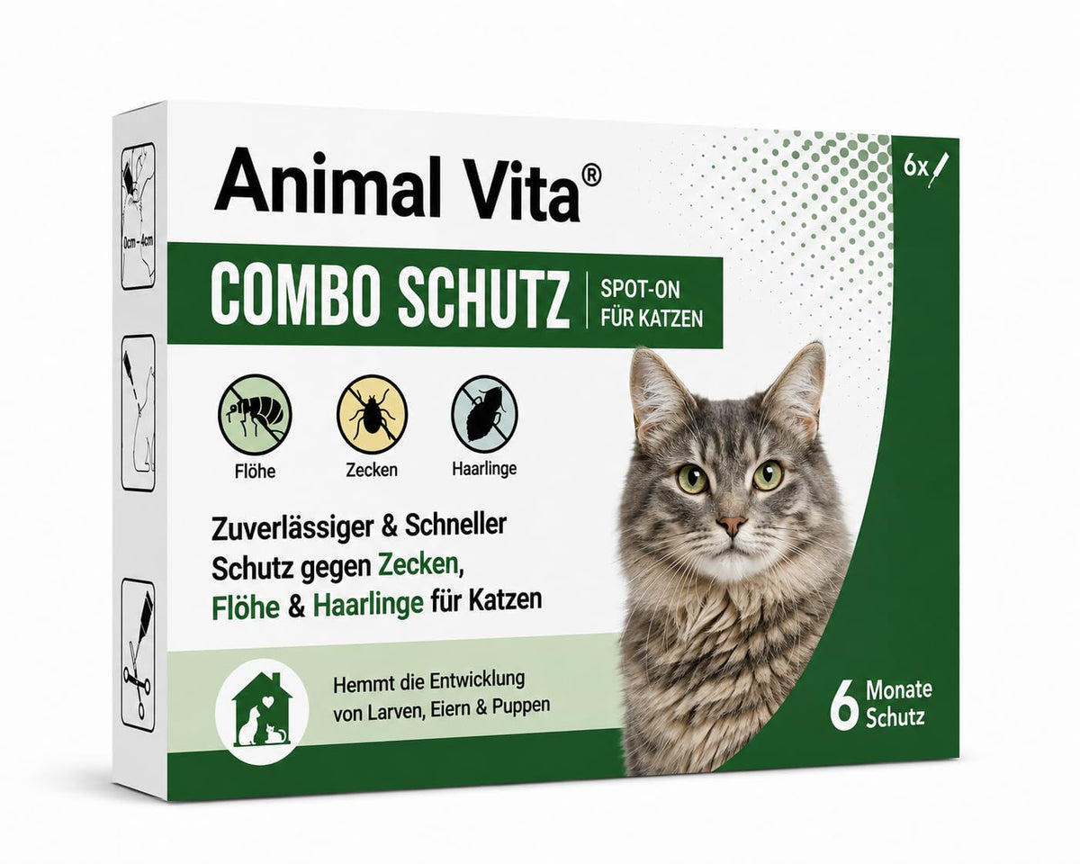 Animal Vita® Combo Spot On natürlicher Zeckenschutz für Katzen [6 Monate Schutz]