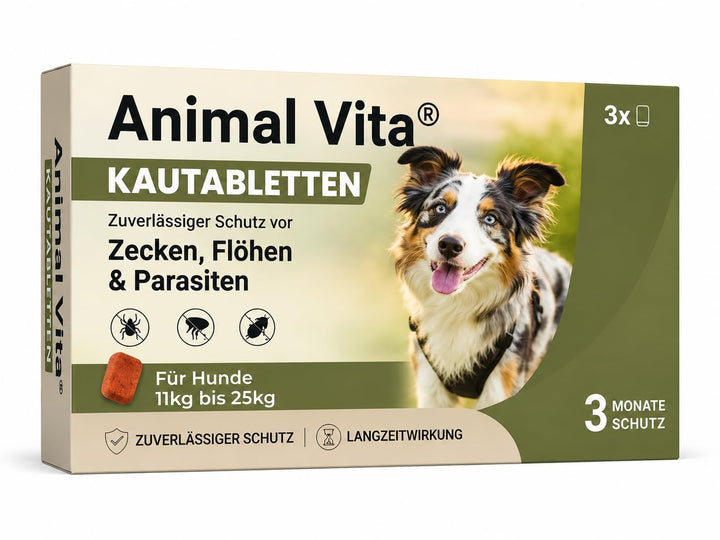 Animal Vita® Kautabletten für Hunde gegen Zecken &amp; Flöhee [3 Monate Schutz]