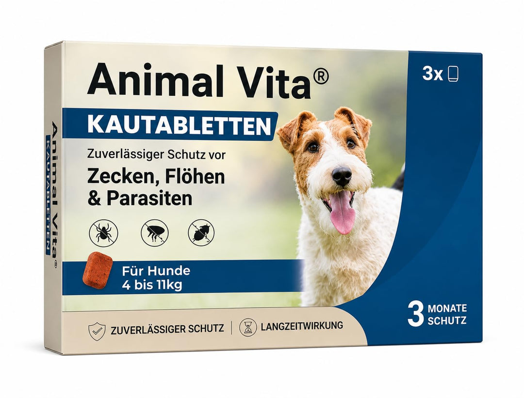 Animal Vita® Kautabletten für Hunde gegen Zecken &amp; Flöhee [3 Monate Schutz]