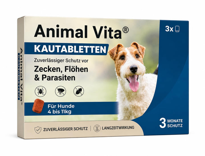 Animal Vita® Kautabletten für Hunde gegen Zecken &amp; Flöhee [3 Monate Schutz]