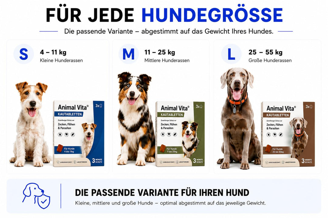 Animal Vita® Kautabletten für Hunde gegen Zecken &amp; Flöhee [3 Monate Schutz]