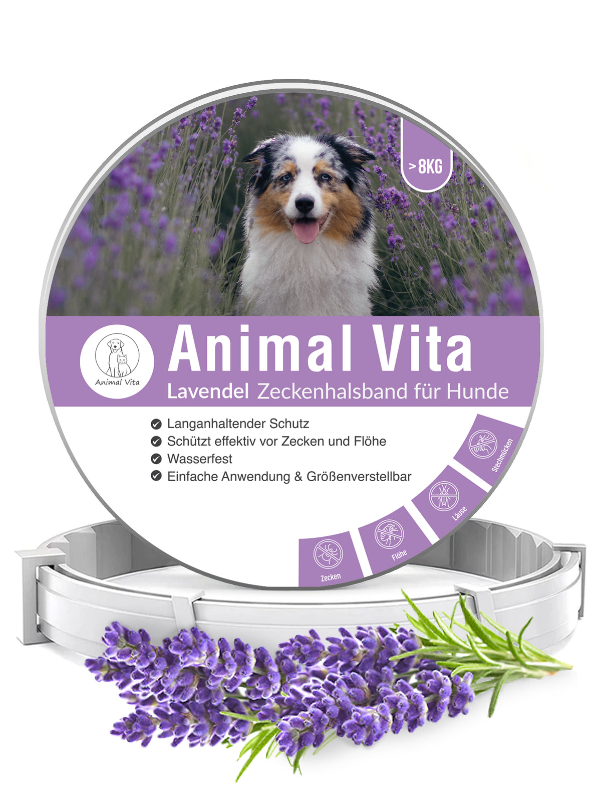 Animal Vita® Lavendel Zeckenhalsband für Hunde