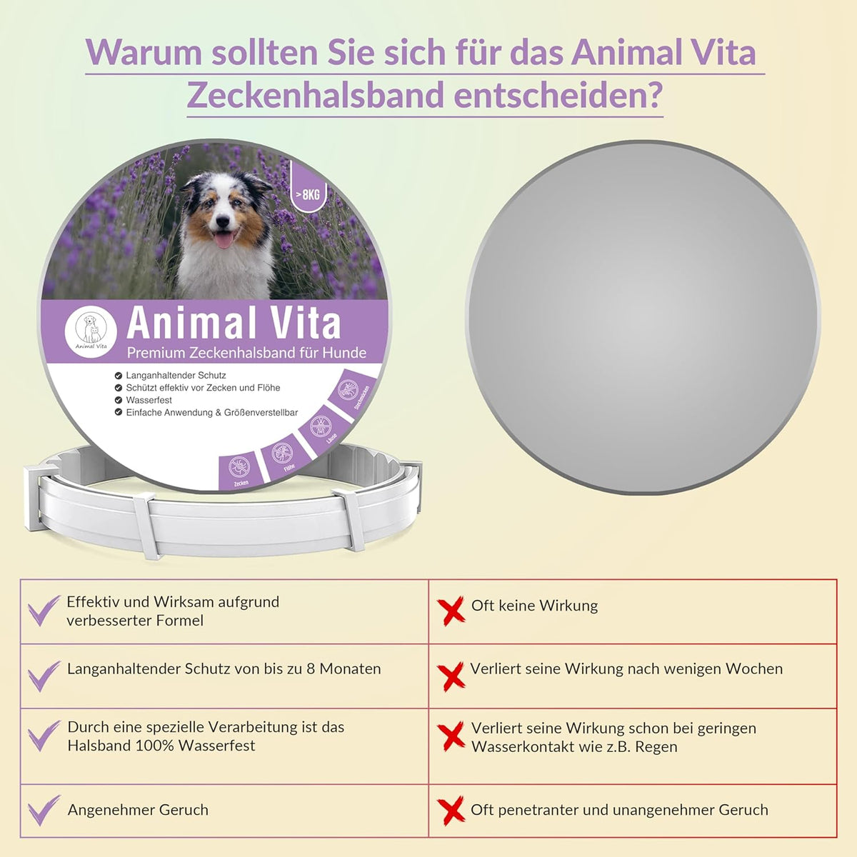 Animal Vita® Lavendel Zeckenhalsband für Hunde