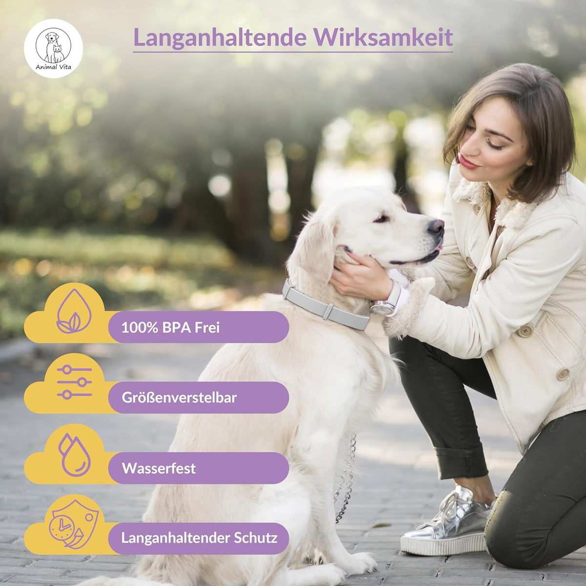 Animal Vita® Lavendel Zeckenhalsband für Hunde